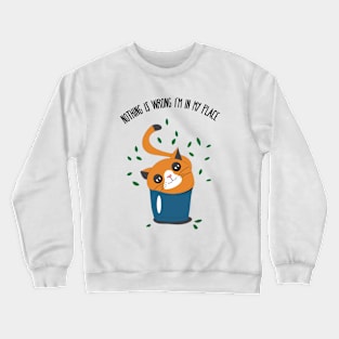 Cute cat in the pot, funny cat, cute animal Crewneck Sweatshirt